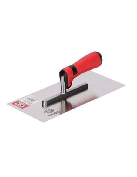Gletiera inox, Olejnik, 13x28 cm, 0.7 mm, maner soft, Rosu