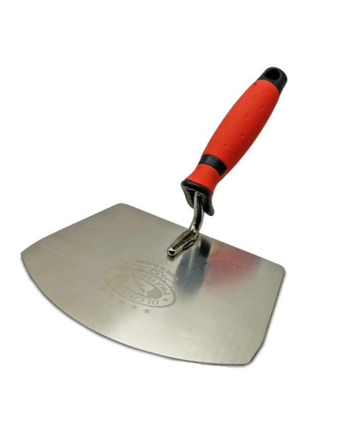 Mistrie inox, Olejnik, trapez, semirotunda, 160 mm, maner soft, rosu
