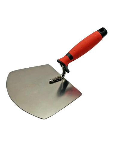 Mistrie inox, Olejnik, trapez, semirotunda, 160 mm, maner soft, rosu