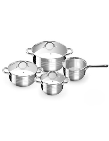 Oale cu capac, inox, set 4 piese, Perfect Home Deluxe