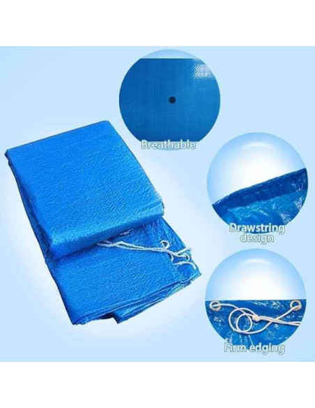 Prelata Universala Mercaton, pentru Acoperire Piscine Gonflabile Rotunde cu Diametru 244 cm, Material PVC, Impermeabila, Albastr