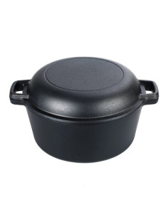 Oala de fonta cu capac, 2 in 1, 5 L, 26 cm, Perfect Home