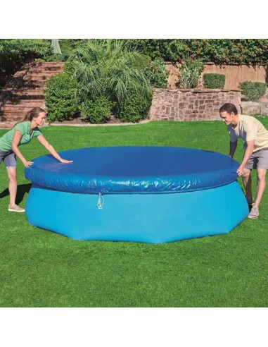 Prelata Universala Mercaton, pentru Acoperire Piscine Gonflabile Rotunde cu Diametru 244 cm, Material PVC, Impermeabila, Albastr