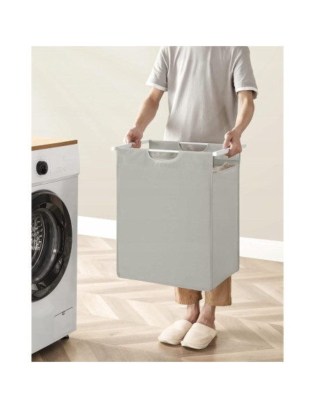 Raft baie cu cos de rufe, Artool, placa raft MDF, cadru otel, cu compartiment rufe, alb, 50x33x72 cm