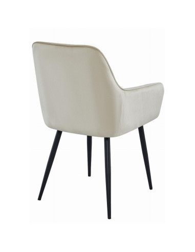 Scaun stil fotoliu bucatarie/living, Artool, Solden, catifea, metal, bej si negru, 55x45.5x83.5 cm