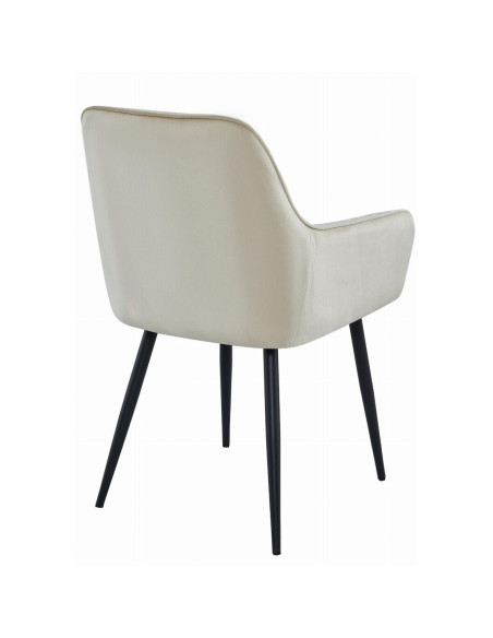 Scaun stil fotoliu bucatarie/living, Artool, Solden, catifea, metal, bej si negru, 55x45.5x83.5 cm