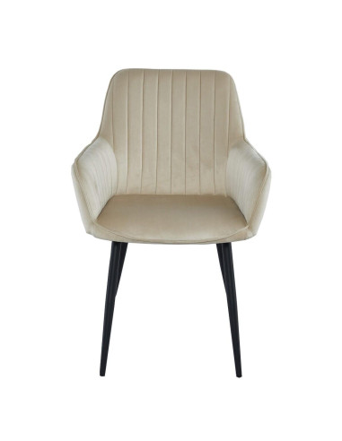 Scaun stil fotoliu bucatarie/living, Artool, Solden, catifea, metal, bej si negru, 55x45.5x83.5 cm