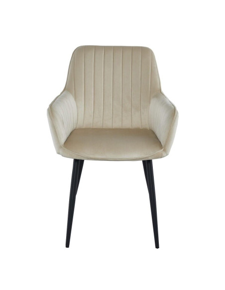 Scaun stil fotoliu bucatarie/living, Artool, Solden, catifea, metal, bej si negru, 55x45.5x83.5 cm