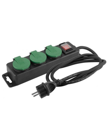 Prelungitor electric pentru exterior, cu protectie, intrerupator, 3 prize, 5 m, Strend Pro