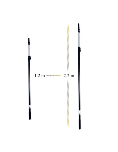 Set 3 gletiere profesionale, inox, 25, 40, 60 cm, suport, maner telescopic 1.2-2.2 m, Ergoplast