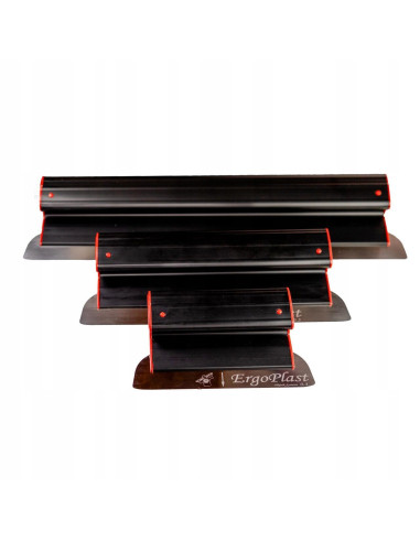 Set 3 gletiere profesionale, inox, 25, 40, 60 cm, suport, maner telescopic 1.2-2.2 m, rola gletuit, Ergoplast