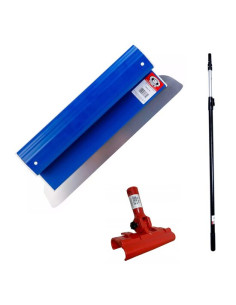 Set gletiera profesionala, inox, 100 cm x 0.4 mm, suport, maner prelungitor 1.2-2.2 m, Ergolite