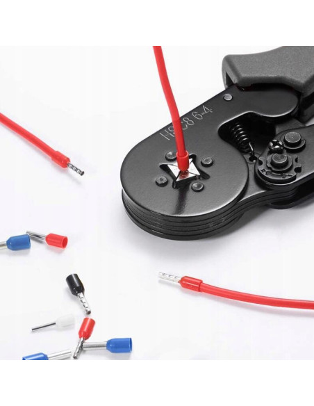 Cleste de sertizare terminale 0.25-10 mm, cu set pini terminali 0.5-2.5x0.8 mm, Bigstren