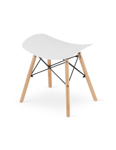Scaun stil scandinav, Artool, Korfu, fara spatar, PP, lemn, alb, 47.5x36x46.5 cm