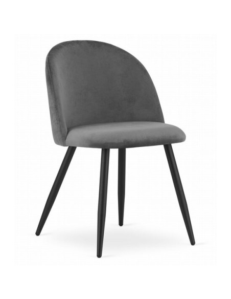 Scaun bucatarie/living, Artool, Bello, catifea, metal, gri, 46x42.5x76.5 cm
