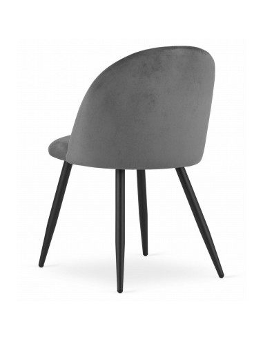 Scaun bucatarie/living, Artool, Bello, catifea, metal, gri, 46x42.5x76.5 cm