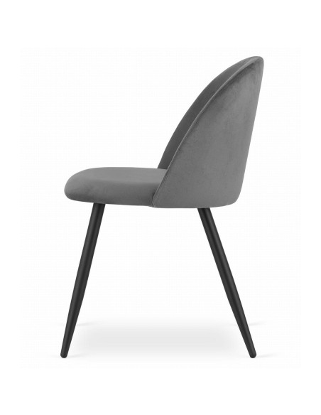 Scaun bucatarie/living, Artool, Bello, catifea, metal, gri, 46x42.5x76.5 cm