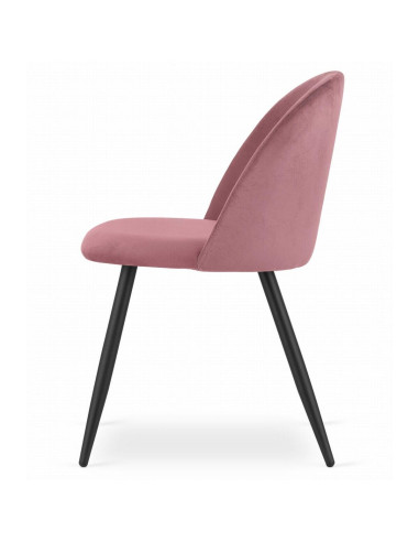 Scaun bucatarie/living, Artool, Bello, catifea, metal, roz, 46x42.5x76.5 cm