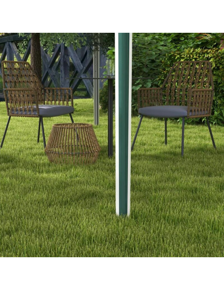 Pavilion pentru gradina/terasa, cadru metalic, material Oxford, cu tarusi, corzi ancorare, geanta, reglabil, verde, 2.95x2.95x2.