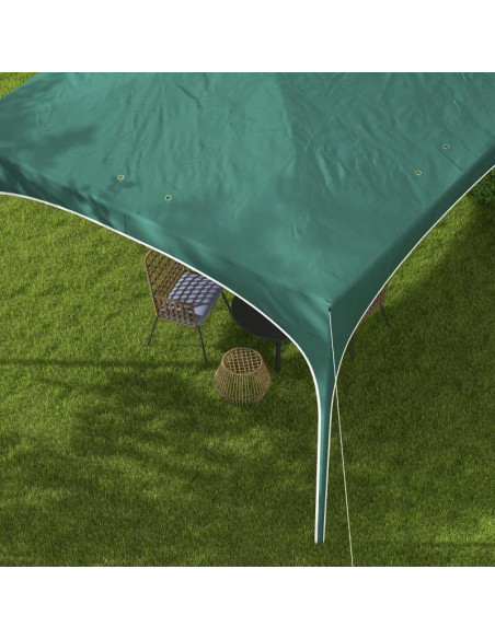 Pavilion pentru gradina/terasa, cadru metalic, material Oxford, cu tarusi, corzi ancorare, geanta, reglabil, verde, 2.95x2.95x2.