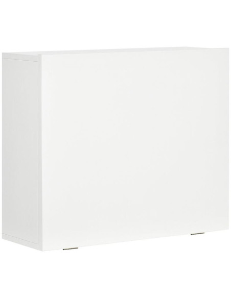 Birou de perete, suspendat, pliabil, MDF, cu raft, alb, max 40 kg, 60x21.5x50 cm