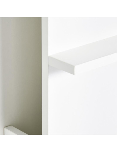 Birou de perete, suspendat, pliabil, MDF, cu raft, alb, max 40 kg, 60x21.5x50 cm