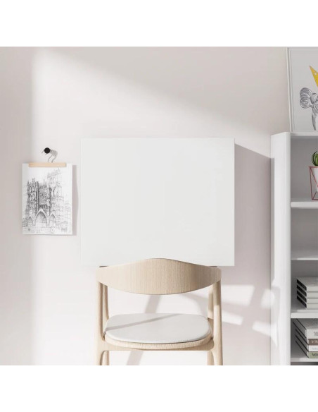 Birou de perete, suspendat, pliabil, MDF, cu raft, alb, max 40 kg, 60x21.5x50 cm