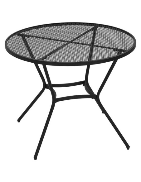 Masa gradina/terasa/balcon pentru exterior, rotunda, metalica, negru, 91x71.5 cm
