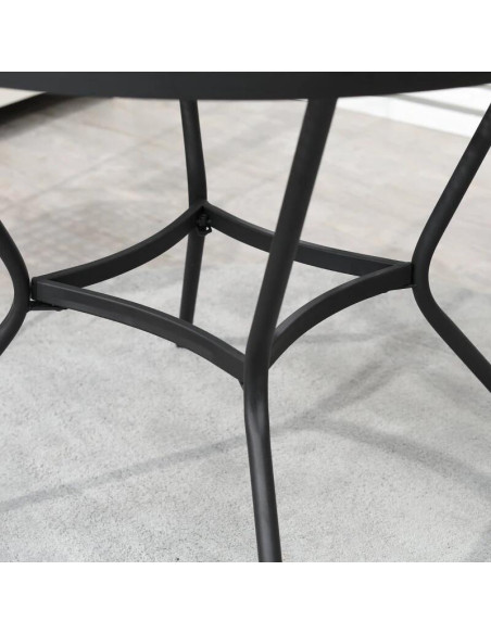Masa gradina/terasa/balcon pentru exterior, rotunda, metalica, negru, 91x71.5 cm