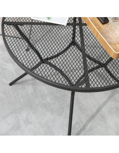 Masa gradina/terasa/balcon pentru exterior, rotunda, metalica, negru, 91x71.5 cm