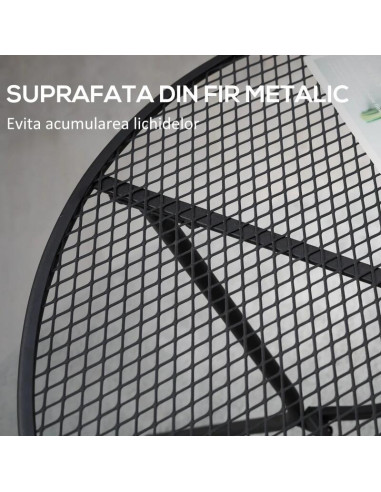 Masa gradina/terasa/balcon pentru exterior, rotunda, metalica, negru, 91x71.5 cm