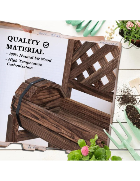 Jardiniera decorativa cu suport pentru plante cataratoare, lemn, 2 nivele, tip butoi, 49x42x80 cm