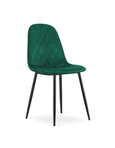 Scaun bucatarie/living, Artool, Asti, catifea, metal, verde si negru, 44.5x50.5x87.5 cm