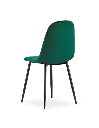 Scaun bucatarie/living, Artool, Asti, catifea, metal, verde si negru, 44.5x50.5x87.5 cm