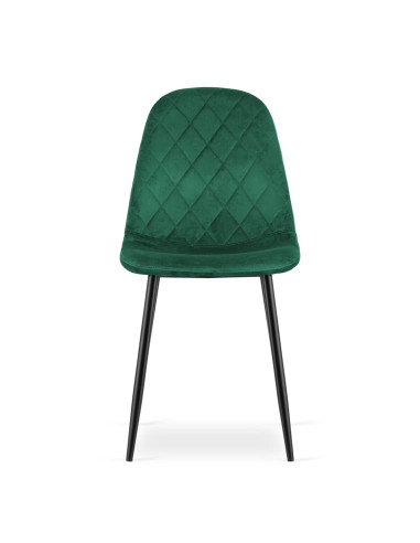 Scaun bucatarie/living, Artool, Asti, catifea, metal, verde si negru, 44.5x50.5x87.5 cm