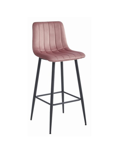 Scaun de bucatarie/bar, Artool, Pozza, catifea, otel, roz si negru, 43x35x104 cm