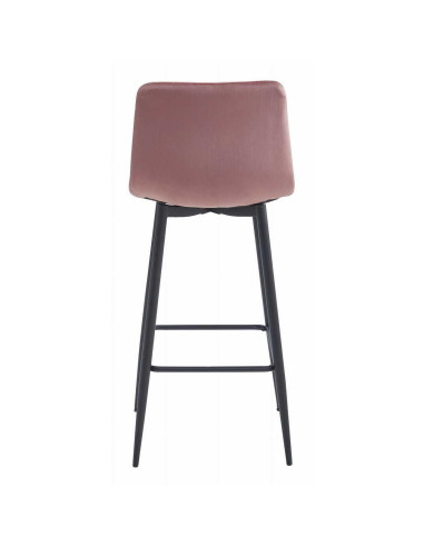 Scaun de bucatarie/bar, Artool, Pozza, catifea, otel, roz si negru, 43x35x104 cm