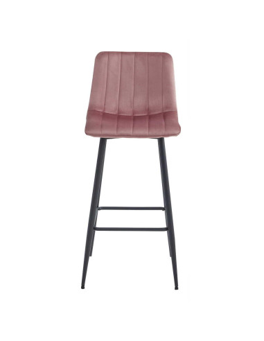 Scaun de bucatarie/bar, Artool, Pozza, catifea, otel, roz si negru, 43x35x104 cm