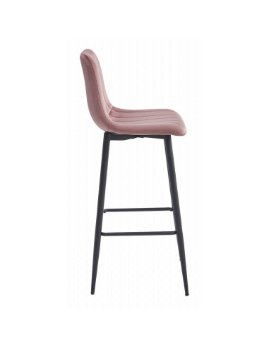 Scaun de bucatarie/bar, Artool, Pozza, catifea, otel, roz si negru, 43x35x104 cm