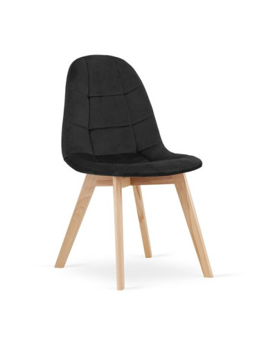 Scaun bucatarie/living, Artool, Bora, catifea, lemn, negru, 44.5x54x81.5 cm