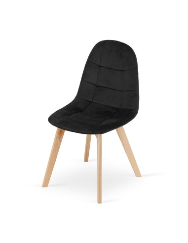 Scaun bucatarie/living, Artool, Bora, catifea, lemn, negru, 44.5x54x81.5 cm