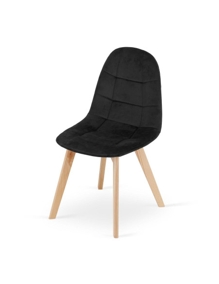 Scaun bucatarie/living, Artool, Bora, catifea, lemn, negru, 44.5x54x81.5 cm