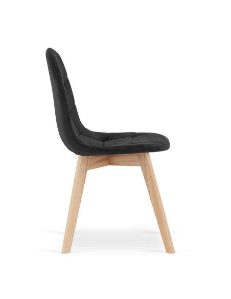 Scaun bucatarie/living, Artool, Bora, catifea, lemn, negru, 44.5x54x81.5 cm