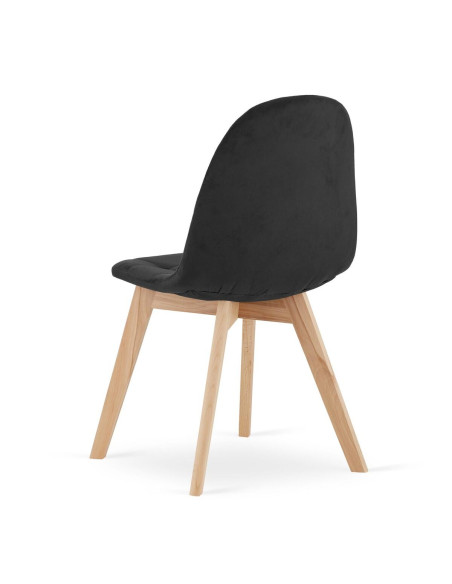 Scaun bucatarie/living, Artool, Bora, catifea, lemn, negru, 44.5x54x81.5 cm