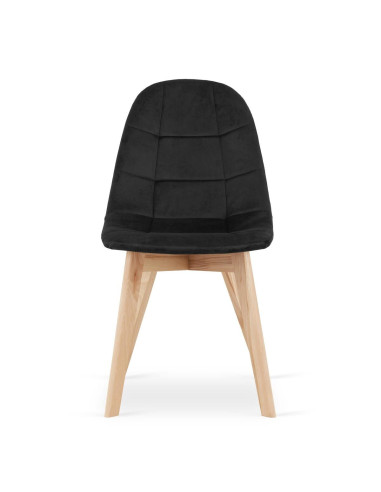 Scaun bucatarie/living, Artool, Bora, catifea, lemn, negru, 44.5x54x81.5 cm