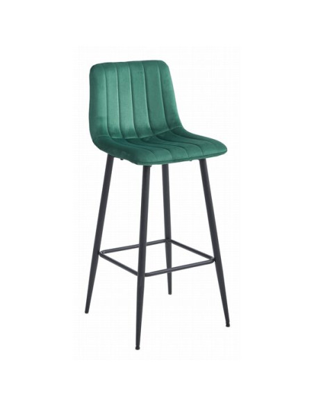Scaun de bucatarie/bar, Artool, Pozza, catifea, otel, verde si negru, 43x35x104 cm