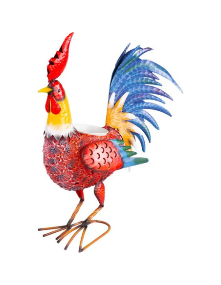 Decoratiune gradina, MagicHome, metalica, cocos colorat cu ghiveci, 50x19x54 cm
