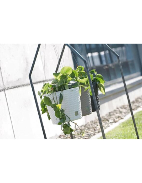 Ghiveci decorativ cu lant, Prosperplast, Rato Round, rotund, cafeniu, 25.6x21.9 cm