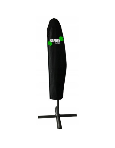 Umbrela gradina/terasa cu LED, Chomik, articulatie tip banana, verde, 300 cm