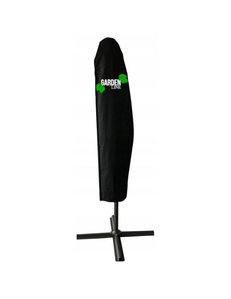 Umbrela gradina/terasa cu LED, Chomik, articulatie tip banana, verde, 300 cm